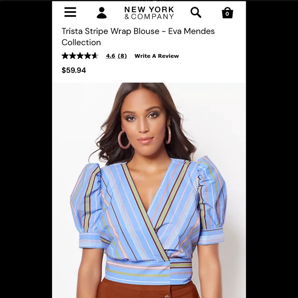 Trista Stripe Wrap Blouse - Eva Mendes Collection